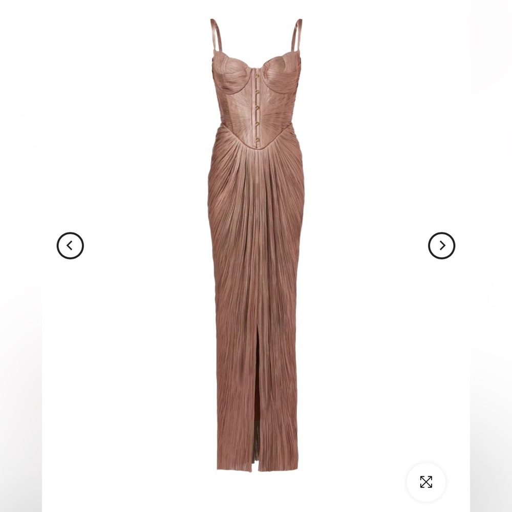 Mew Mews Bronze Heliox Metallic Corset Maxi dress.